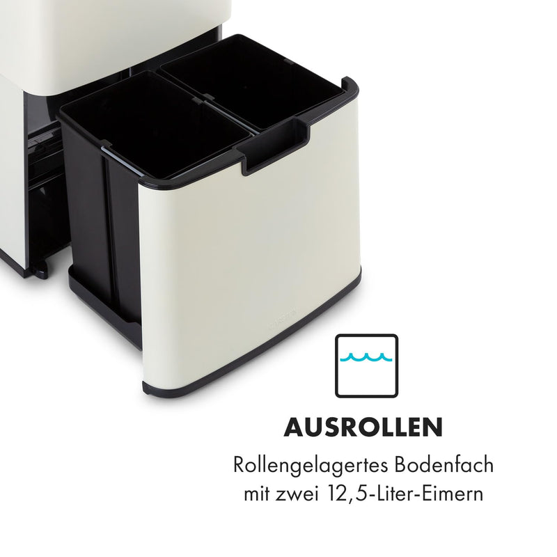 Klarstein Royal Trash Sensor-Mülleimer, 72 L Volumen in 4 Behältern, Restmüll & Recycling-Abfälle: 4