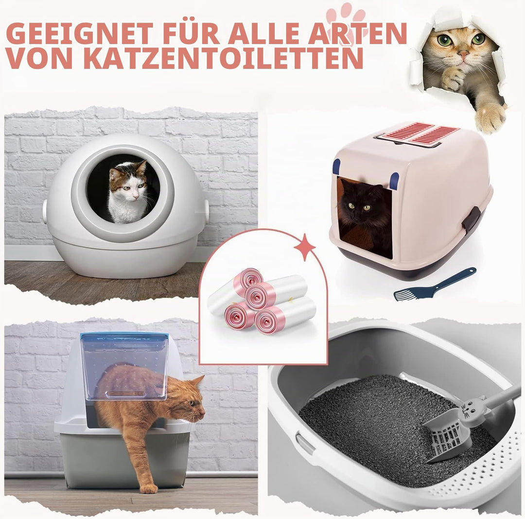 30Stück Katzentoilettenbeutel,Katzenstreutasche mit Zugbändern,Mülltüten,Selbstreinigende Katzentoil