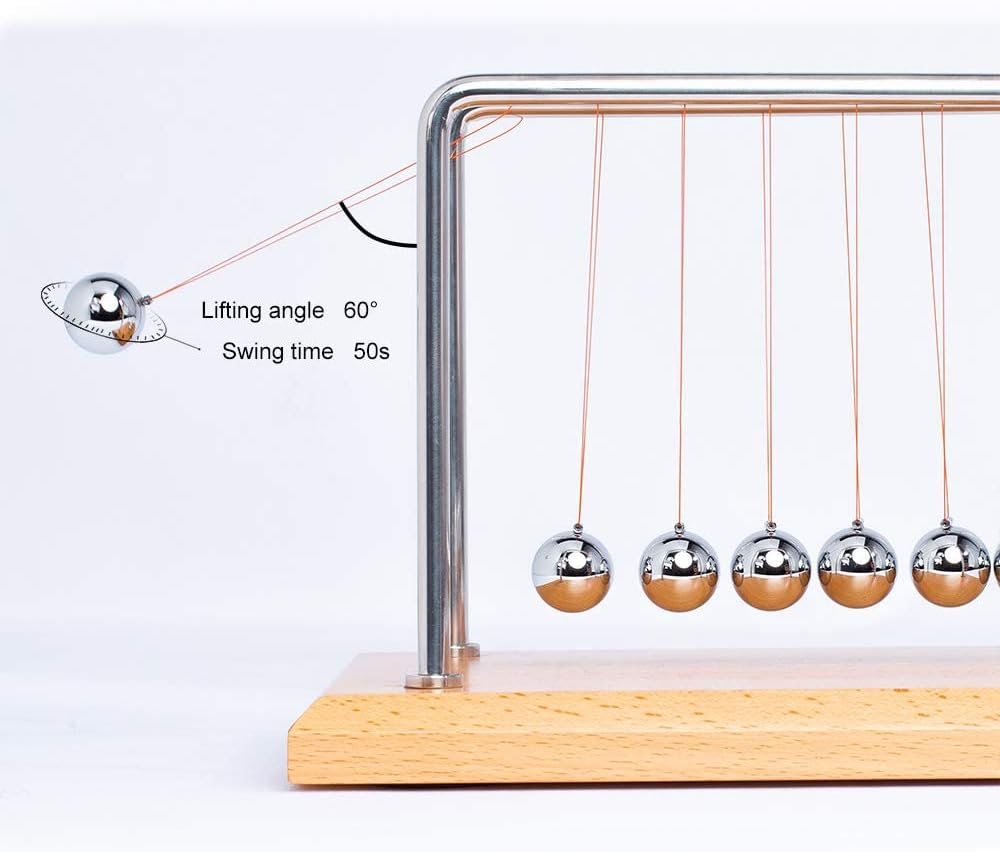 CERROPI Newton Cradle | Newton Pendel Hochwertig | Kugelstosspendel Unendlich mit 7 Kuglen | Klassic