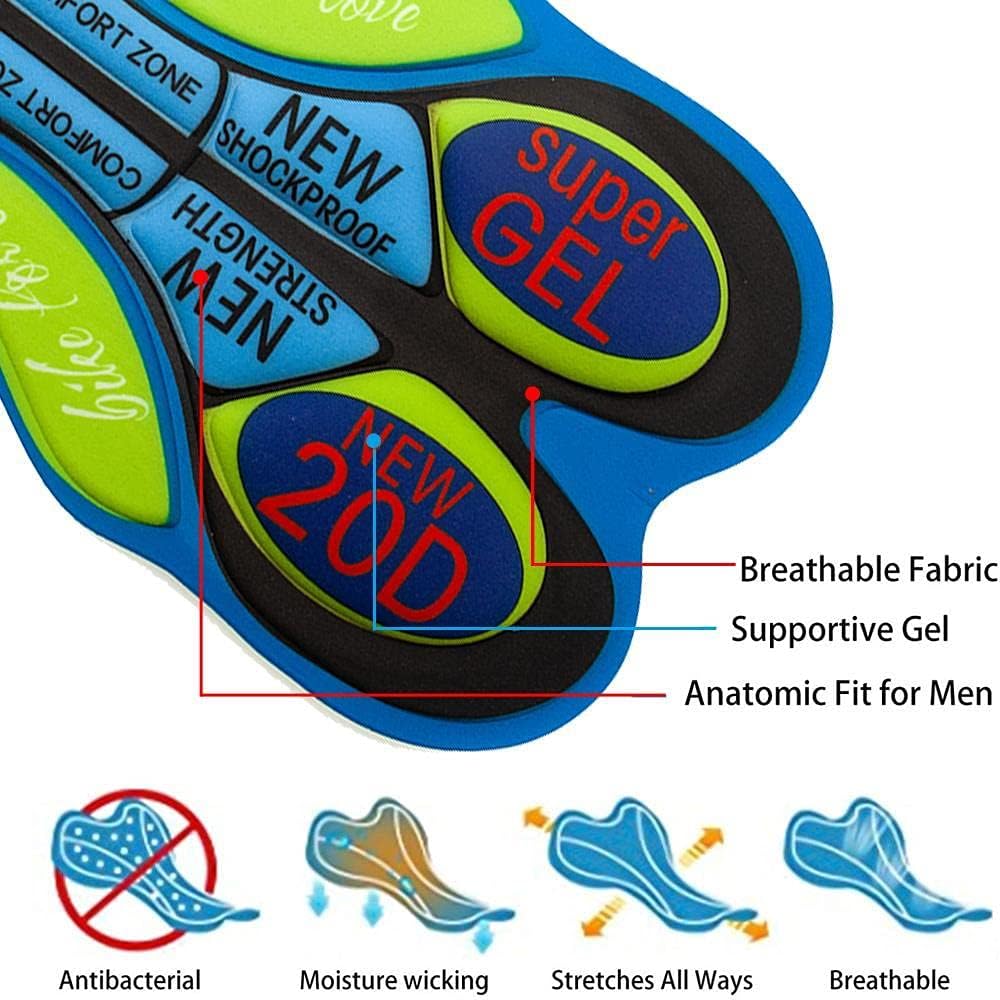 Herren Fahrradtrikot Langarm Rennrad Trikot Herren Radtrikot Set + Radlerhose mit 20D Gel Sitzpolste