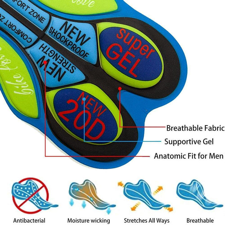 Herren Fahrradtrikot Langarm Rennrad Trikot Herren Radtrikot Set + Radlerhose mit 20D Gel Sitzpolste