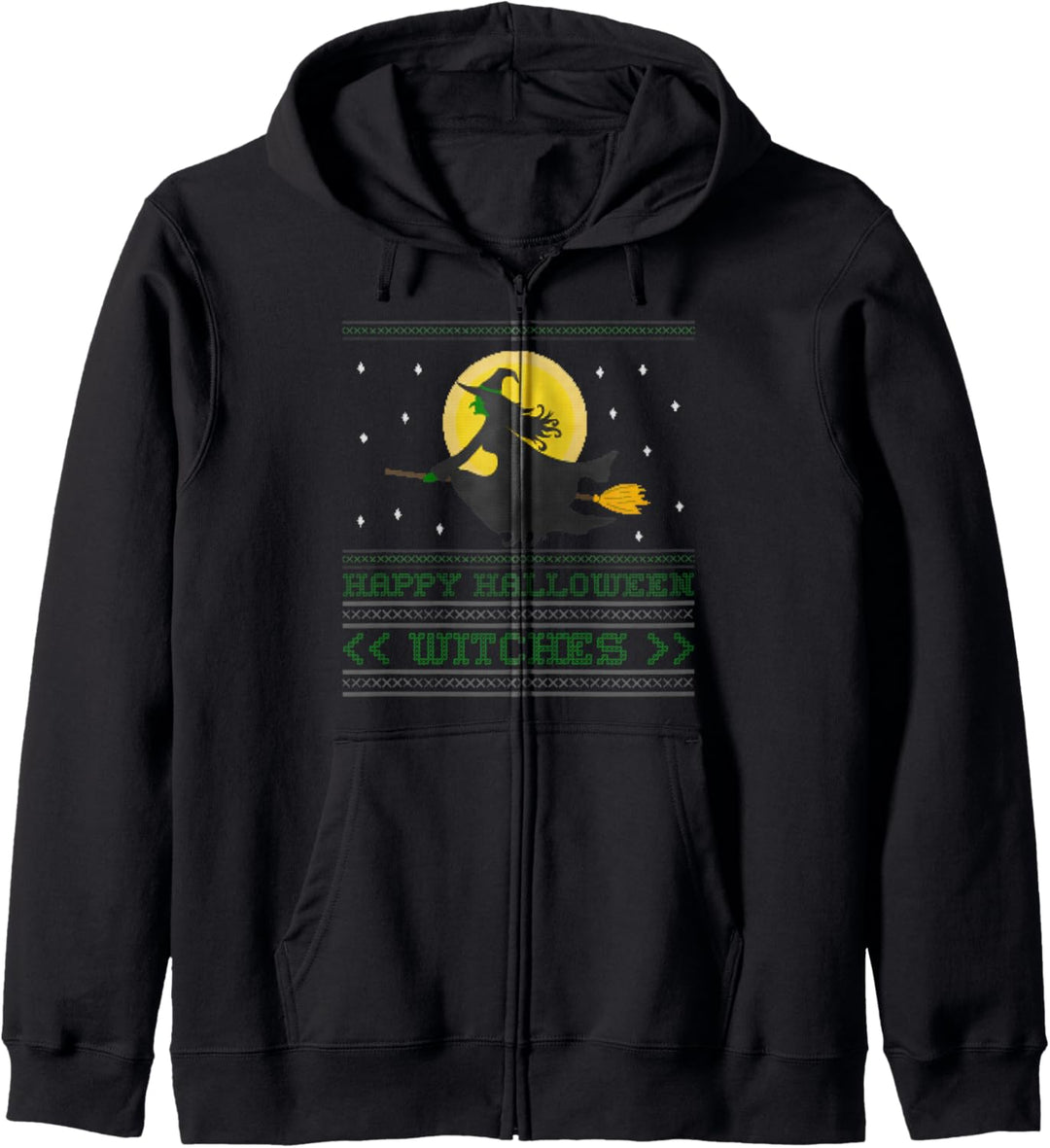 Glückliches Halloweenhexen hässliches lustiges Kostüm Kapuzenjacke