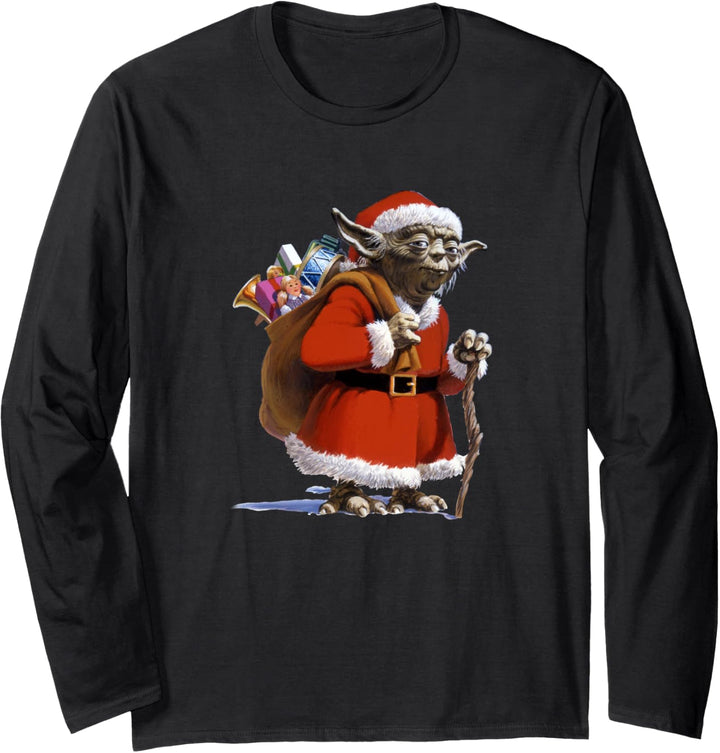 Star Wars Christmas Yoda Santa Claus Costume Langarmshirt