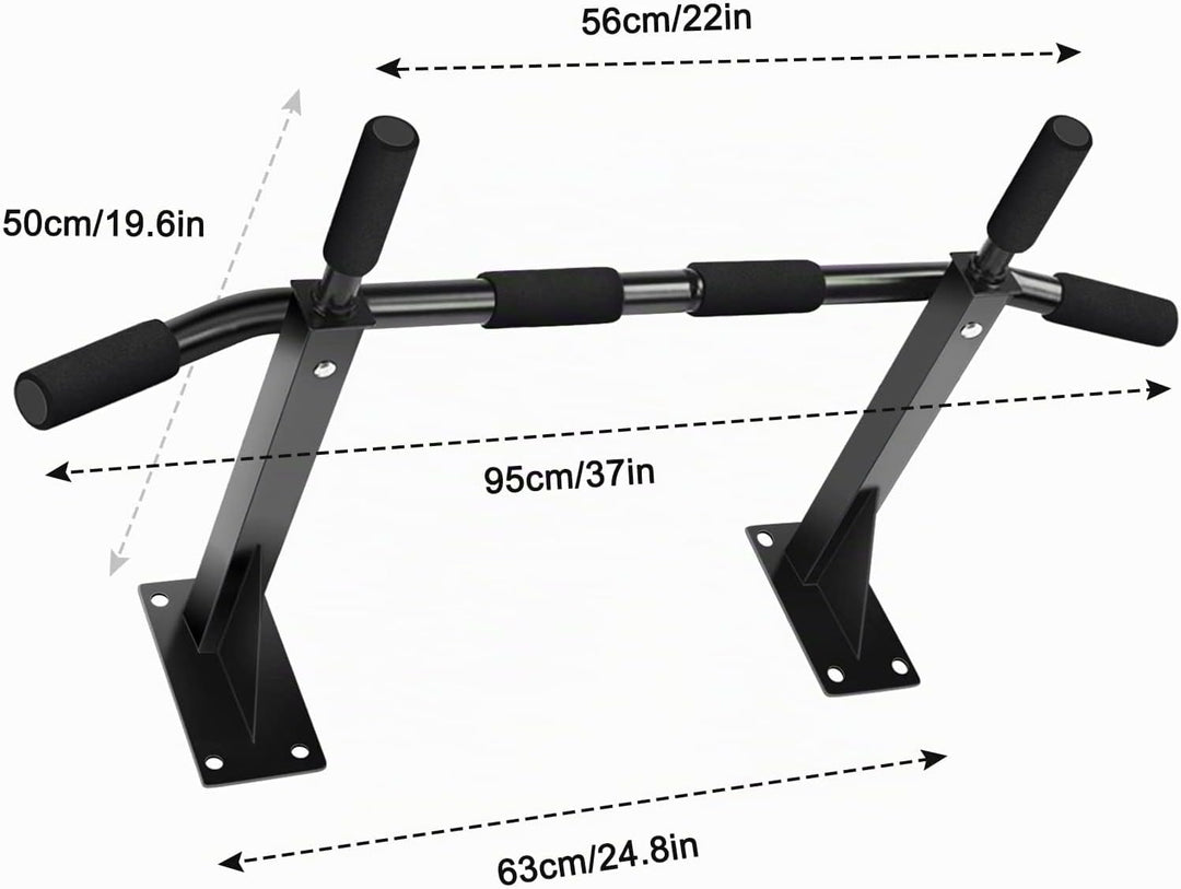 Wandmontage Fitness Klimmzugstange, Wandmontiert Pull Up Bar mit Rutschfeste Griffe, Wandhalterung K