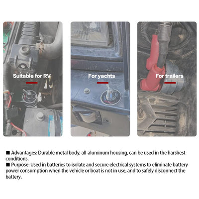 Batterietrennung Notausschalter,MoreChioce 12V-48V 1000A Batterie Trennschalter Aluminiumlegierung B