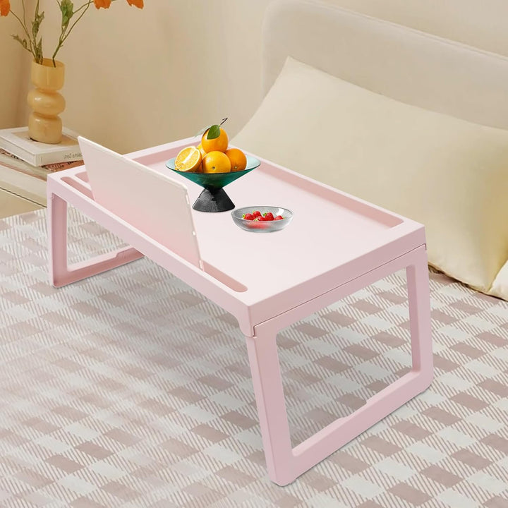 4 Pcs Betttablett mit klappbaren Beinen, Frühstückstablett mit Handy/Tablet Essen Snack Tablett (Pin