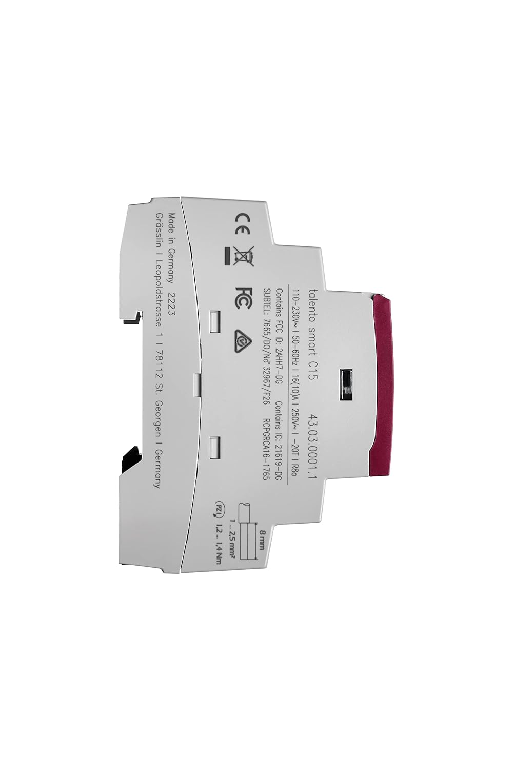 Grässlin 43.03.0001.1 talento smart C15 - Digitale Astro-Schaltuhr mit Bluetooth, App-Programmierung