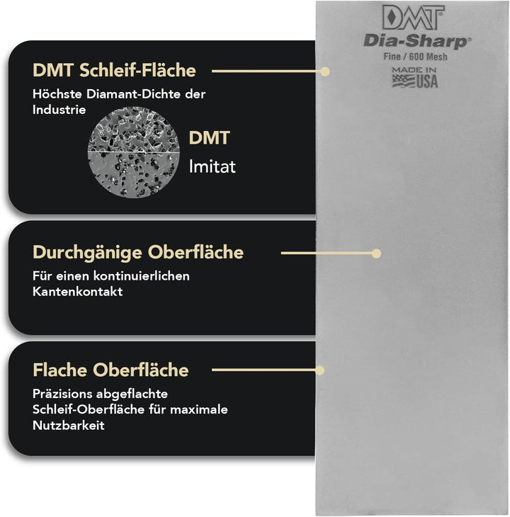 DMT Dia-Sharp Schärfblock, durchgehende Diamantbeschichtung, fein, 20,3 cm / 8 Zoll, D8F