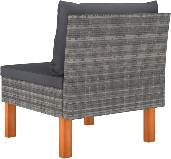 Festnight Balkonmöbel Sofa Balkon Rattan Gartensofa 3-Sitzer Balkonlounge für Keiner Balkon Outdoor