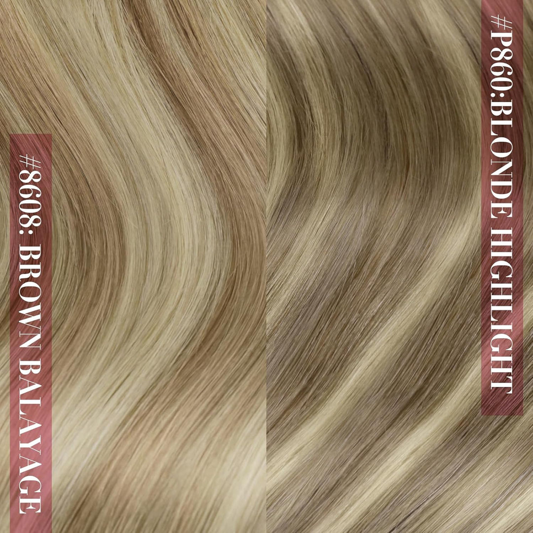 YoungSee Clip in Extensions Echthaar Hellbraun Clip in Extensions Braun Blond Echthaar Extensions Cl