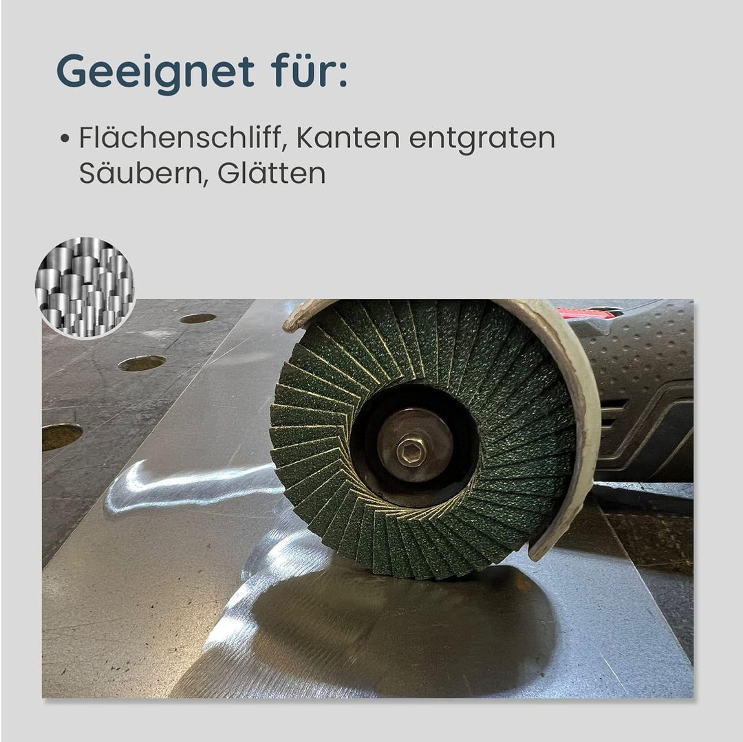 5er Set Fächerscheiben K:40/60/80/120/180 76x10mm passend für mini Akku Winkelschleifer wie Bosch GW