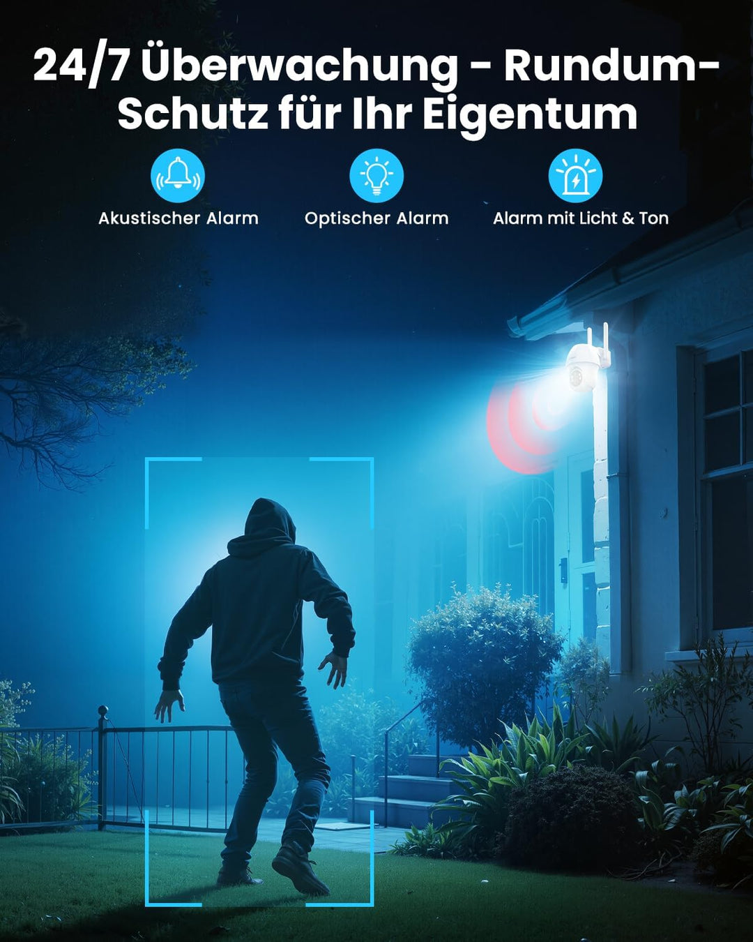 ieGeek 4G LTE Überwachungskamera Aussen mit SIM Karte – 2K 3MP Farb- und Infrarot-Nachtsicht Camera
