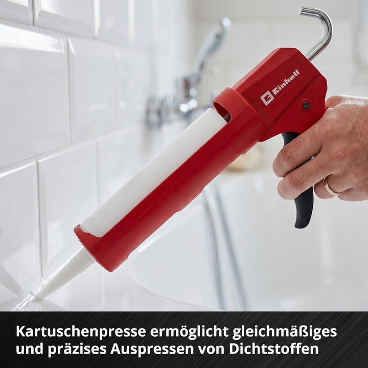 Einhell Kartuschenpressen-Set Basic, 12-tlg. (Kartuschenpresse, Fugenmesser aus Edelstahl, 5 Fugengl