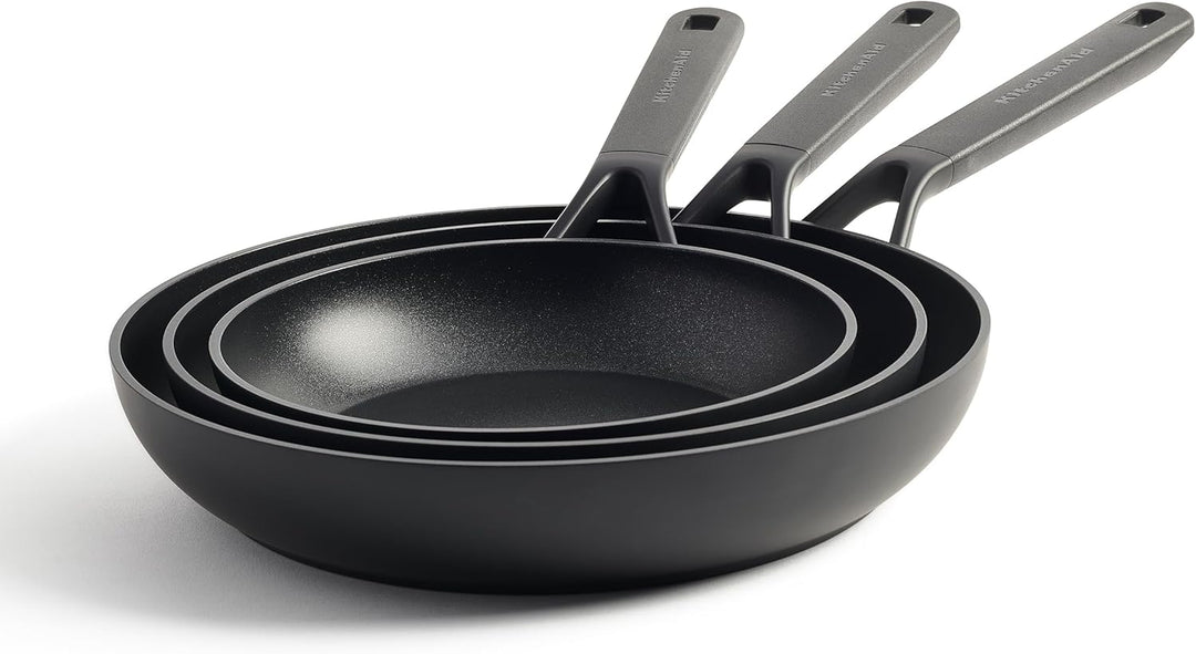 KitchenAid Classic Bratpfannen-Set 20cm, 24cm und 28cm, Hart Anodisiert, PFAS-freie Gesunde Keramisc