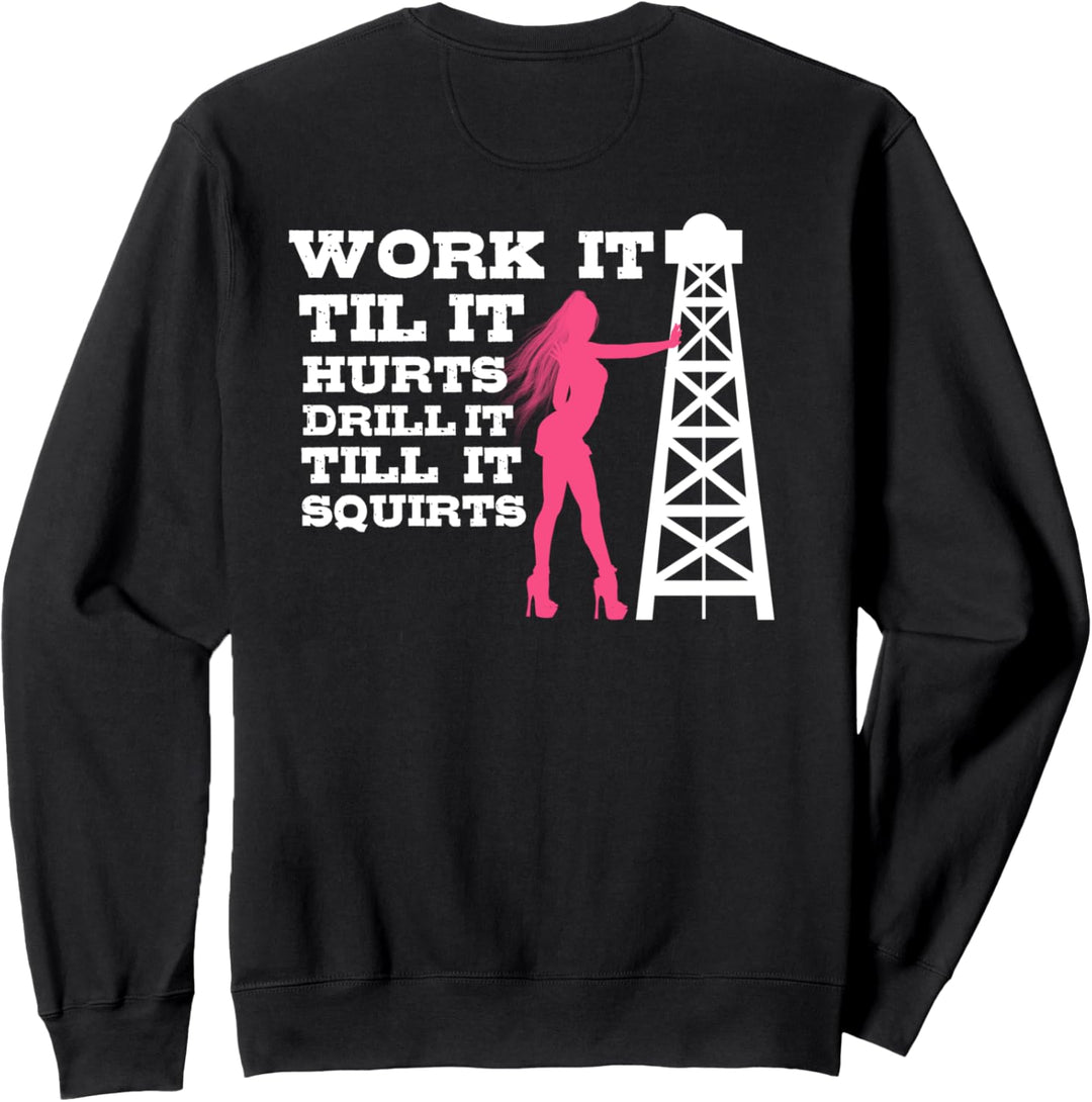 Oilfield Workers Gifts Oil Rig Roughneck Design On Back Sweatshirt