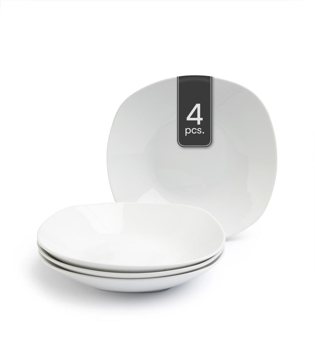 Suppenteller Tiefteller Salatteller - Porzellan - Weiss - 22 cm - 4er Set