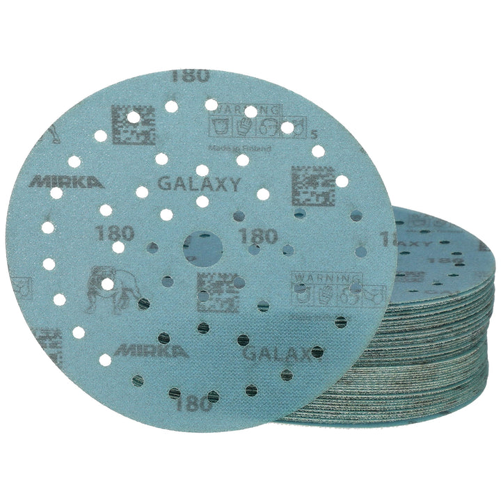 50x MIRKA Haftschleifscheibe GALAXY Grip Multifit 150mm K.180 f.HO/Metall/Lack/Ku. Korn 180, Korn 18
