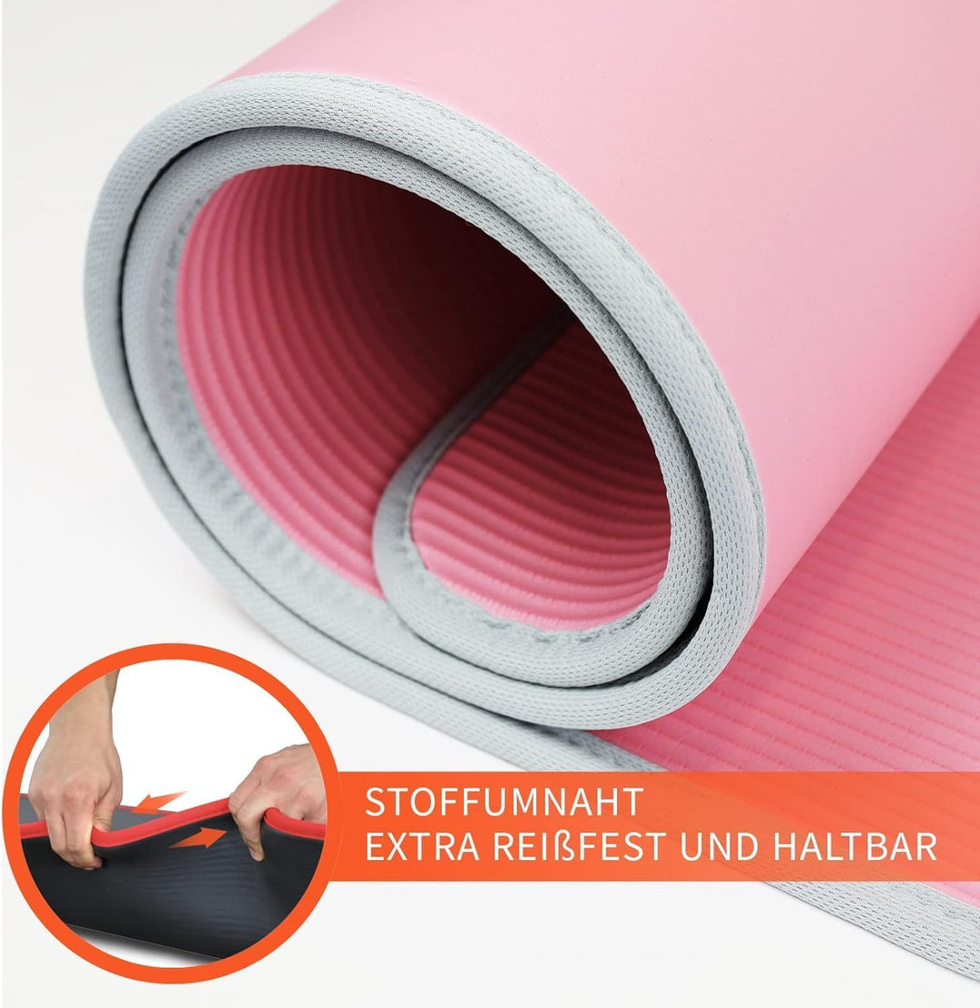 DH FitLife Trainingsmatte Fitnessmatte, Sportmatte 183 * 61 * 1 cm, Gymnastikmatte extra reissfest,