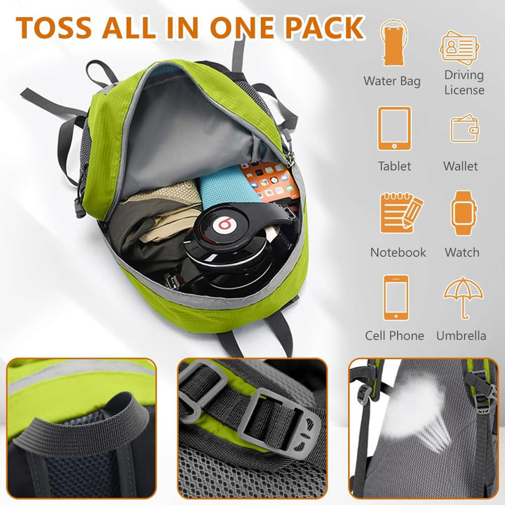 flintronic Wanderrucksack Klein Damen Herren, 20L Faltbarer Rucksack Ultraleicht für Kinder, Wasserd