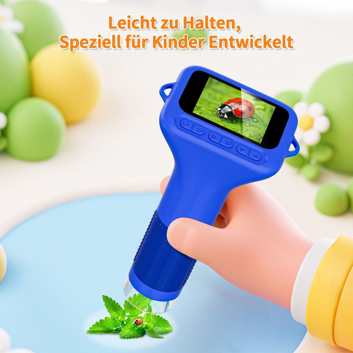 Digitales Mikroskop für Kinder, SKYBASIC 1000x Zoom Mini-Mikroskopkamera für Kinder mit 2.0 Zoll Bil