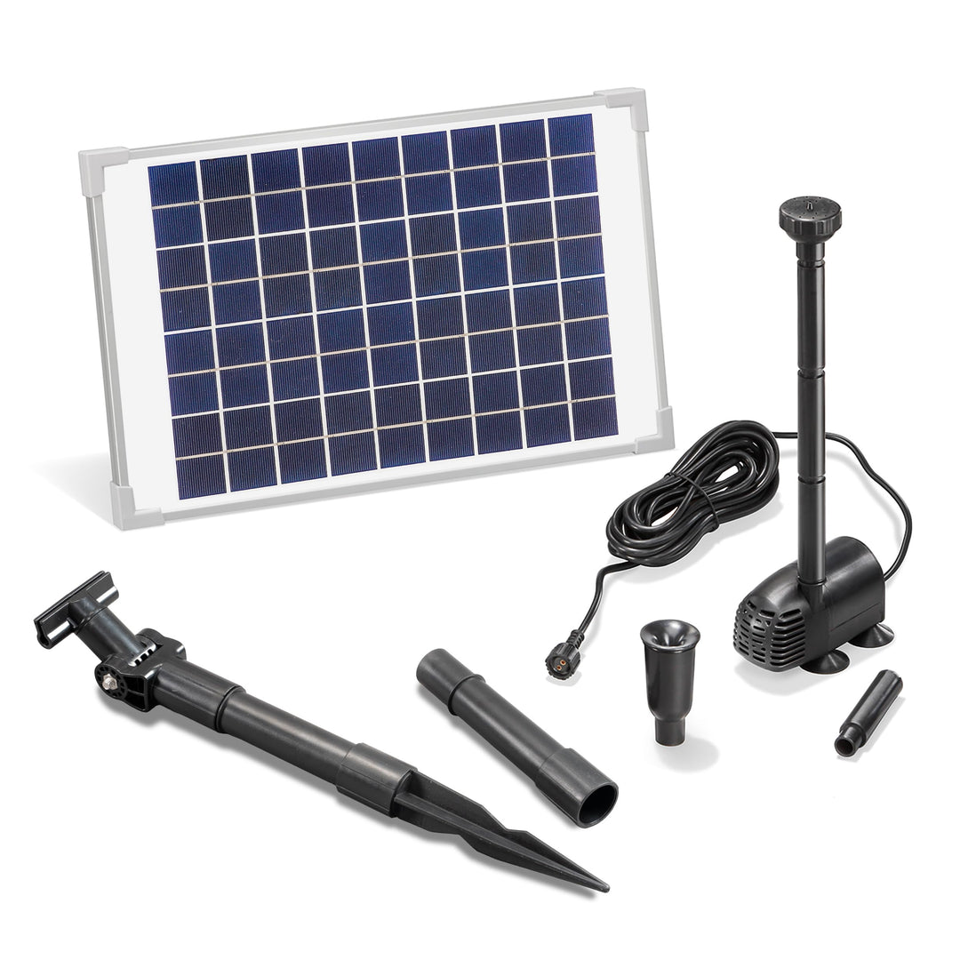 Solar Teichpumpe 10 Watt Solarmodul 610 l/h Förderleistung 1,5 m Förderhöhe Komplettset Gartenteich,