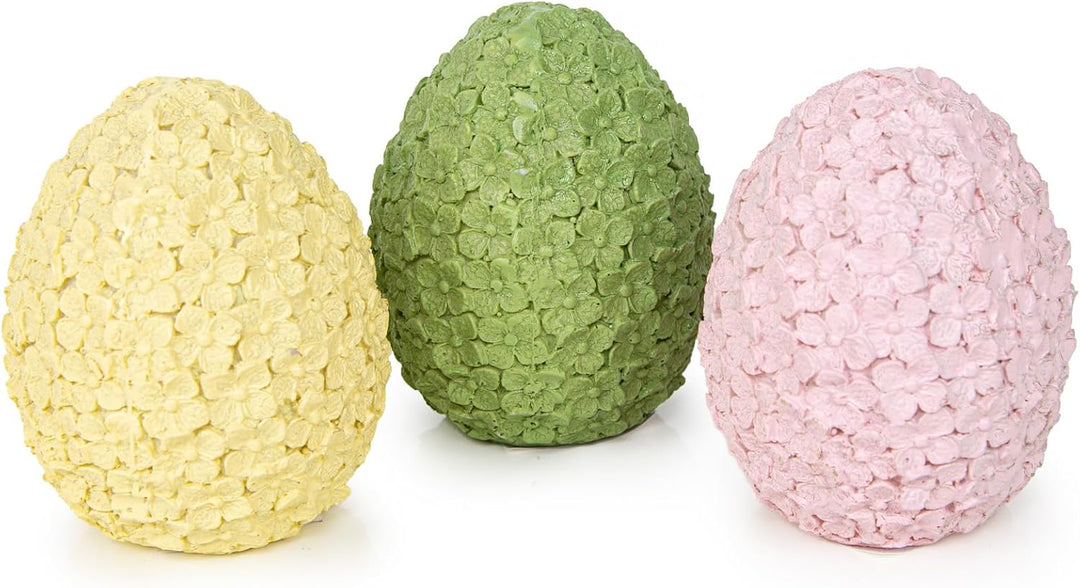 Logbuch-Verlag 3 Bunte Ostereier Figuren Ostern Deko gelb rosa grün Ostergeschenk Osterdekoration 8