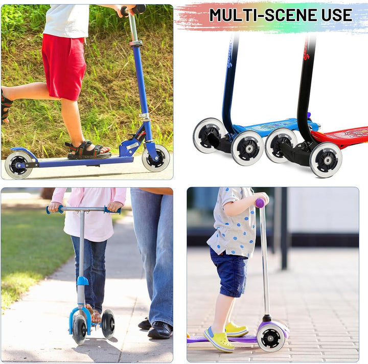 DBREAKS Leuchtende Stunt Scooter Rollen, 2 Stück LED-Lichtrollen, 100mm Led Scooter Ersatzräder Räde