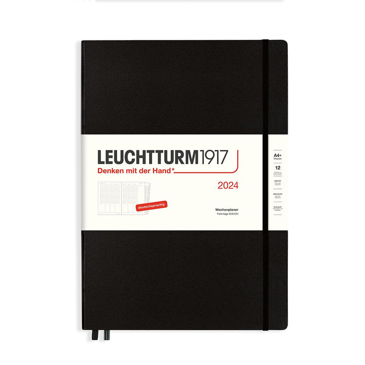 LEUCHTTURM1917 367821 Wochenplaner Master (A4+) 2024, mit Extraheft für Adressen und Jahrestage, Sch
