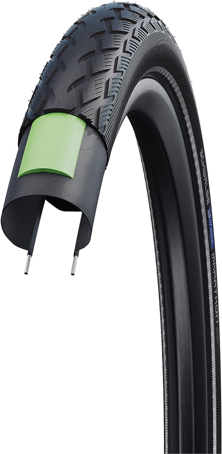 Schwalbe Marathon HS420 27" Fahrradreifen (1,25" | TwinSkin | Reflex | GG EC | Draht) Schwarz, Schwa