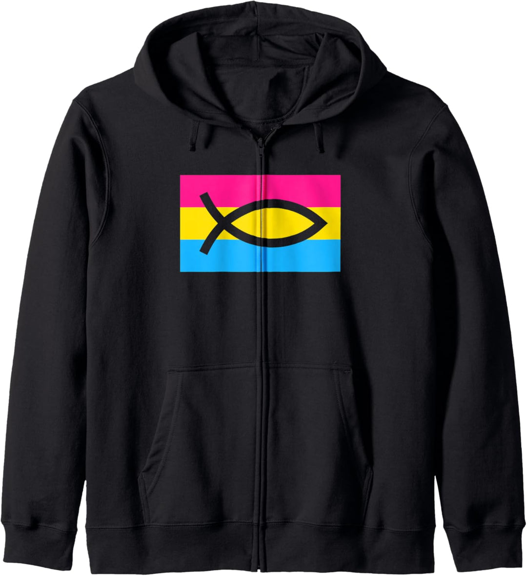 Christian Ally Jesus Fish Pansexual Pride Flag Aesthetic Kapuzenjacke