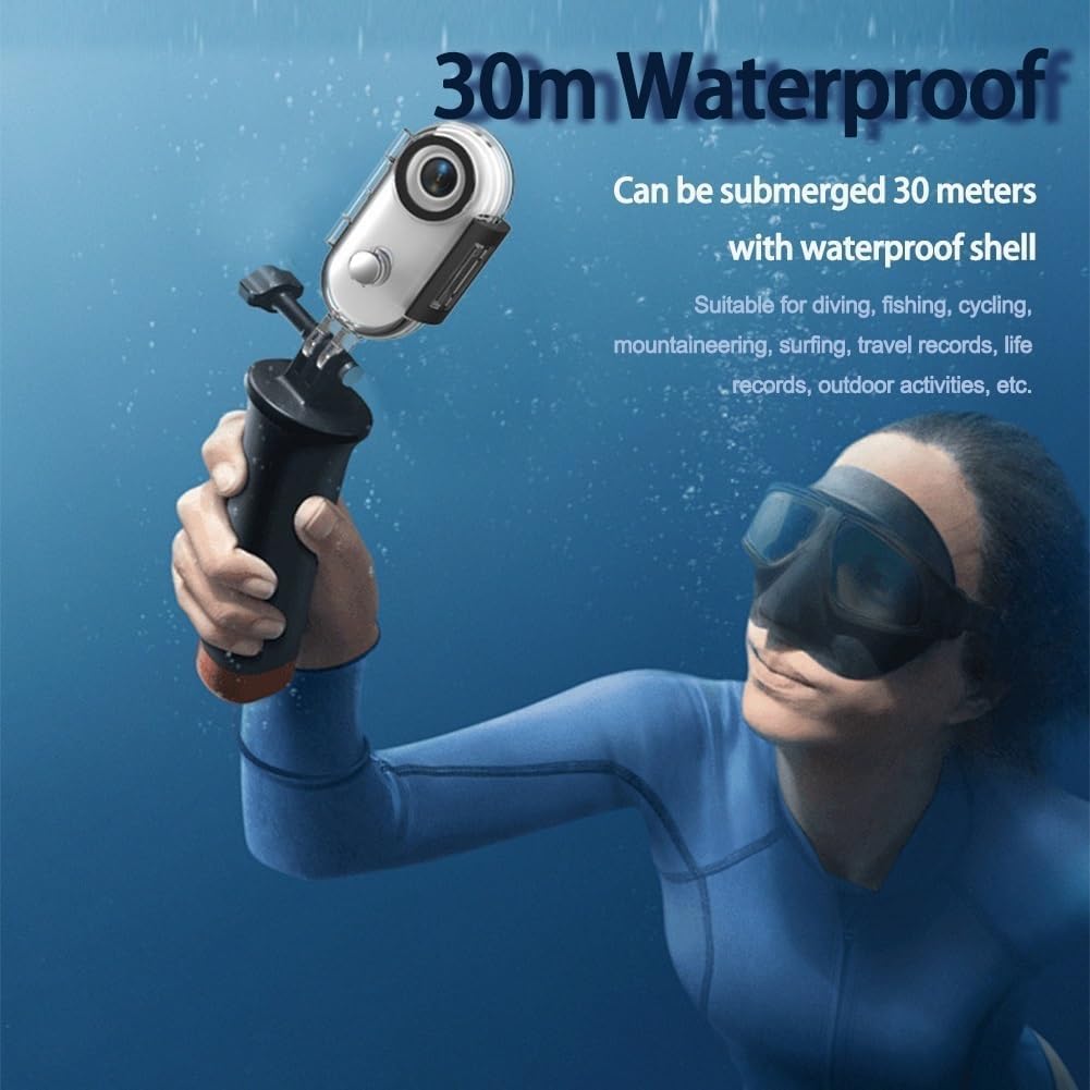 Mini Action Cam 4K,Tragbare Kamera mit 360° Drehbarem Clip und Magnetclip,Wasserdichter 4K-Körperkam