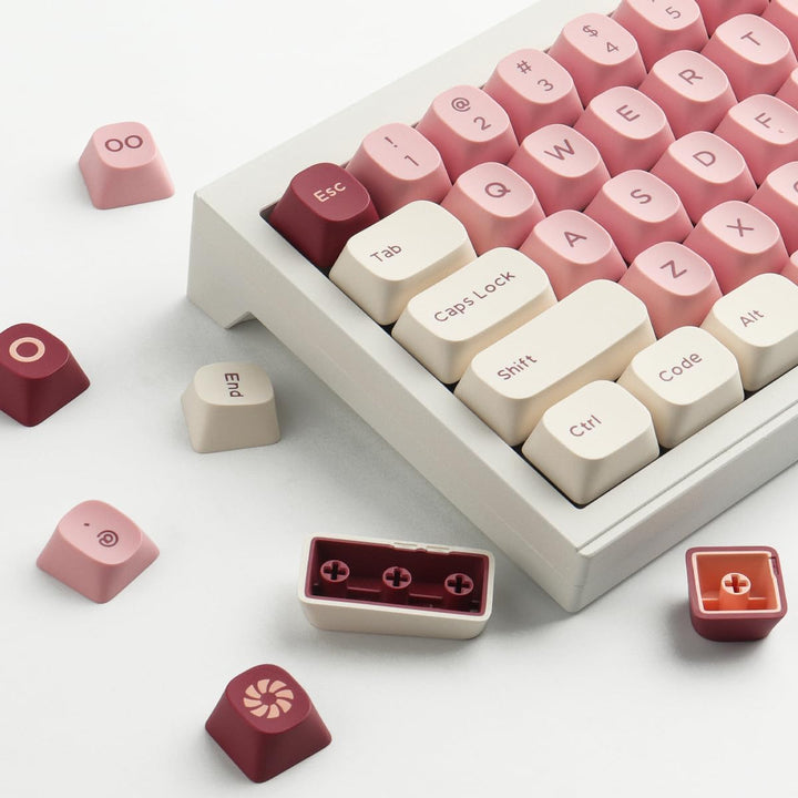 Sunzit PBT Keycaps 173 Tasten YMK Profil Keycaps Rosa Weiss Custom Dye-Sub Tastenkappen Set Side Pri