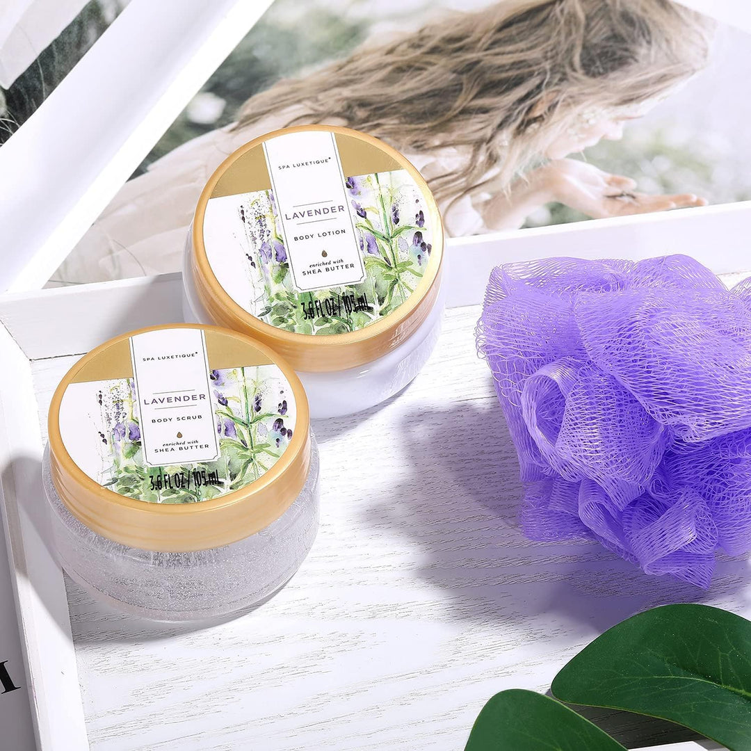 SPA LUXETIQUE 15tlg Lavendelduft Bade Geschenkset, Valentinstag Geschenke für Frauen mit Duschgel, B