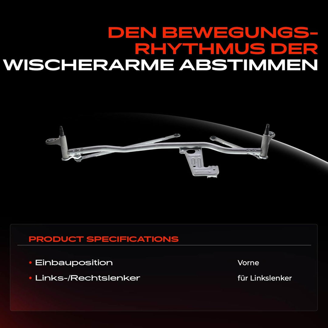 Frankberg 1x Scheibenwischer Wischergestänge ohne Motor Vorne Kompatibel mit Ducato 250 2.2L-3.0L 20