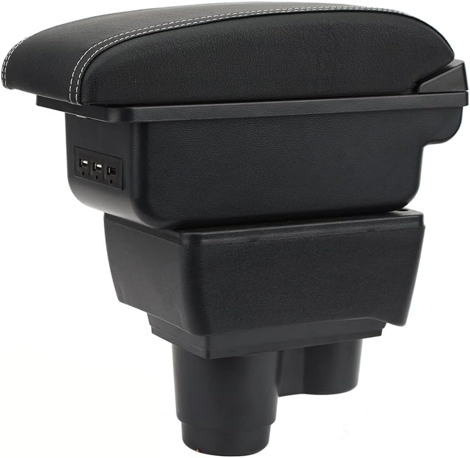 Armlehne kompatibel mit Renault Duster 2019-2023 Doppelschicht Mittelkonsole Grosse Aufbewahrungsbox