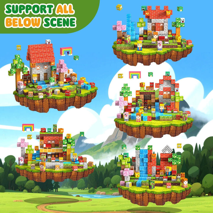 Magnetische Bausteine 220 PCS 2CM Magnetbausteine für Kinder ab 3 Jahre Blocks, Montessori Spielzeug