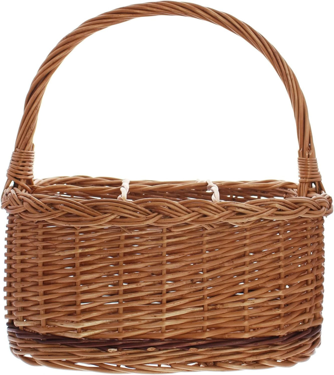 Dekoleidenschaft Flaschenkorb aus Weide “Rustico” für 6 Flaschen, Transportkorb, Flaschenträger, Fla