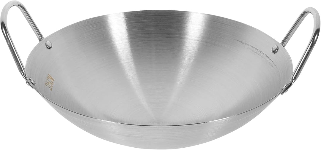 BESTonZON Edelstahl-wok Wokpfanne Aus Gusseisen Topf Mit Griffen Topf Aus Edelstahl Wok-topf Grillen