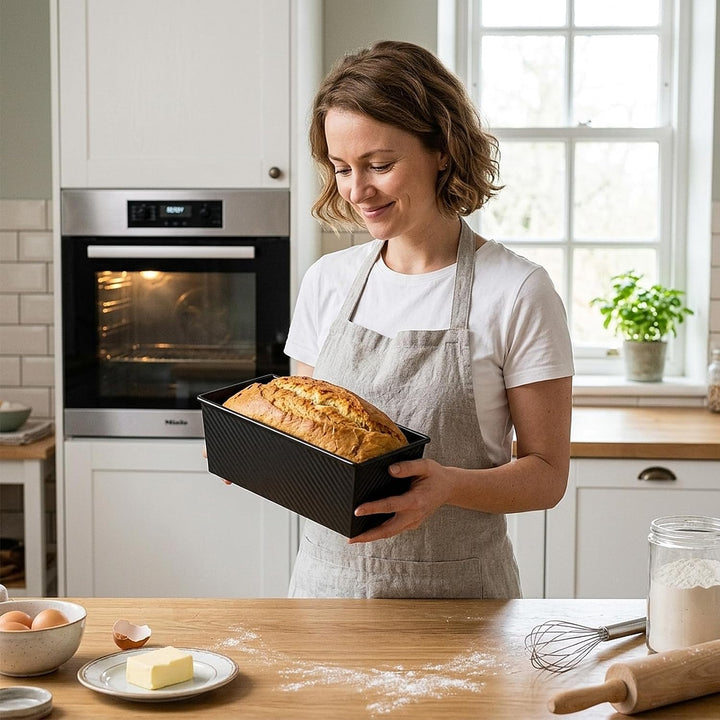 Cozary Brotbackform mit Deckel 2er Set, 33 cm &amp; 12,7 cm Kastenform mit Deckel, Toastbrot Backform au