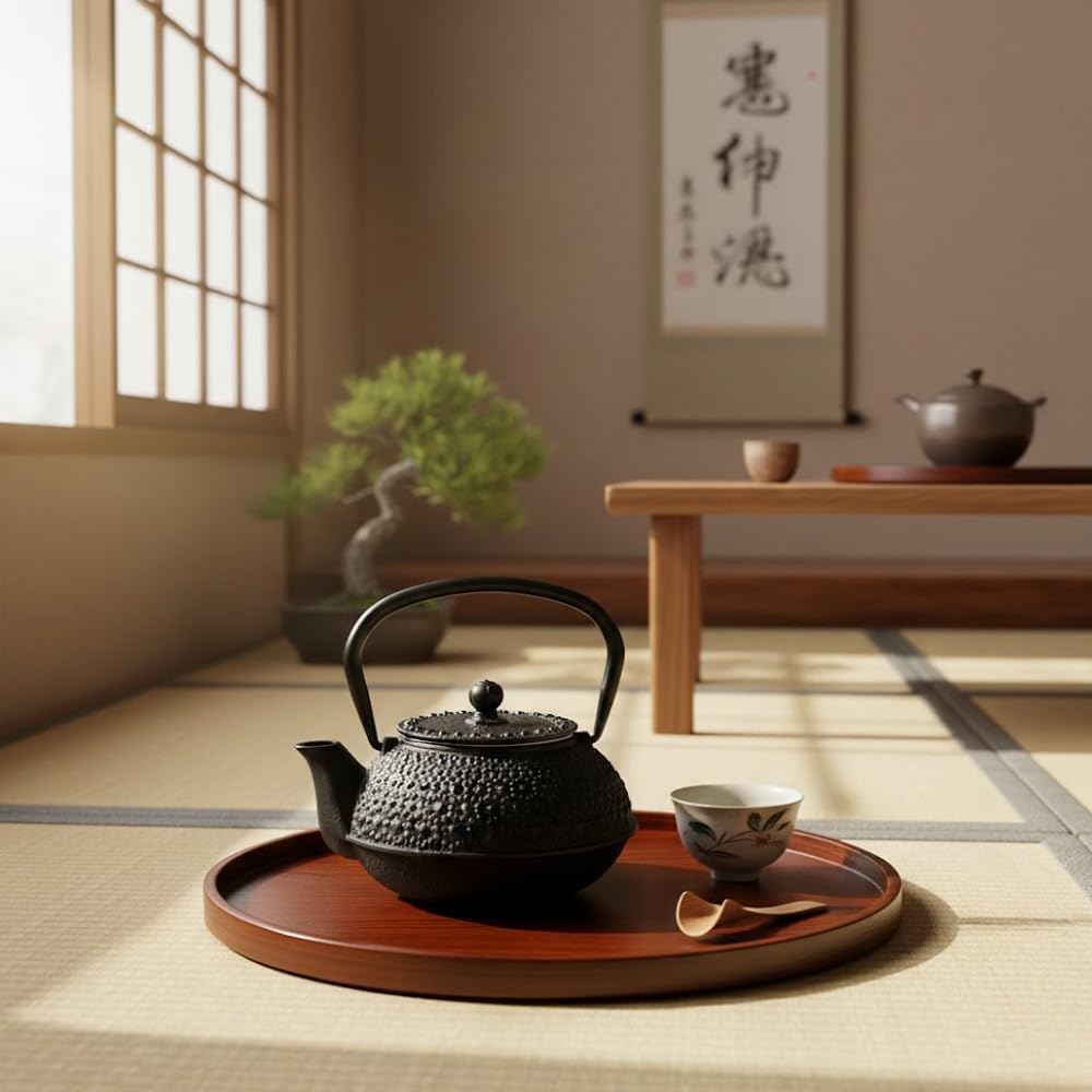 Suinga Teekanne aus Gusseisen, traditionelles japanisches Design, Fassungsvermögen 500 ml, für alle