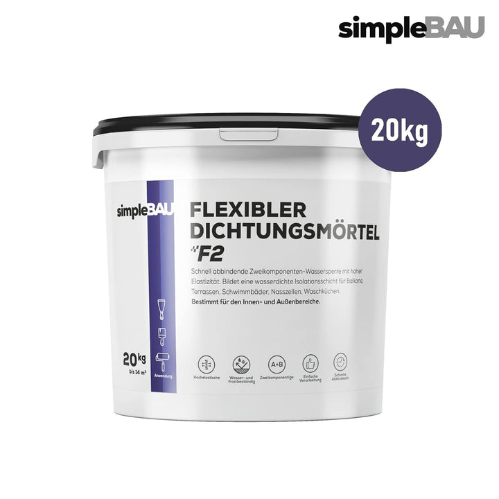 Schnell abbindender flexibler Abdichtungsmörtel F2 20 KG Zweikomponentiger wasserstop flexibler Mört