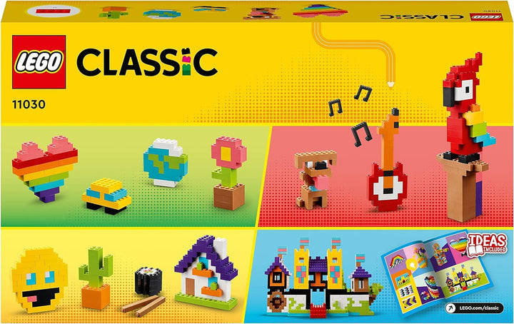 LEGO 11030 Classic Grosses Kreativ-Bauset Konstruktionsspielzeug-Set, Baue EIN Smiley Emoji, Papagei