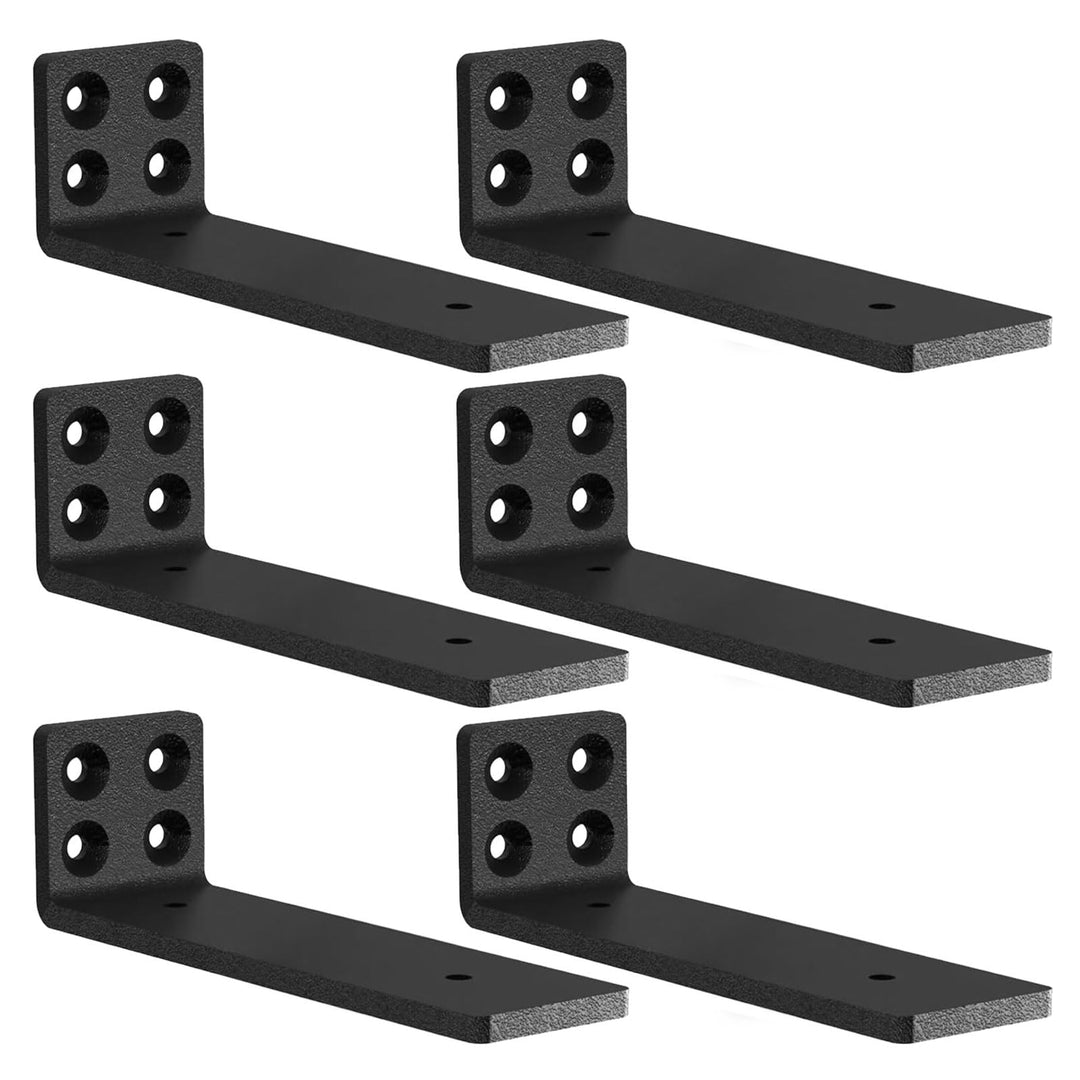 MLOQI 6 stück Regalhalterung Schwarz Regalwinkel Schwerlast, Regalwinkel Schwarz Metall, Wandhalteru