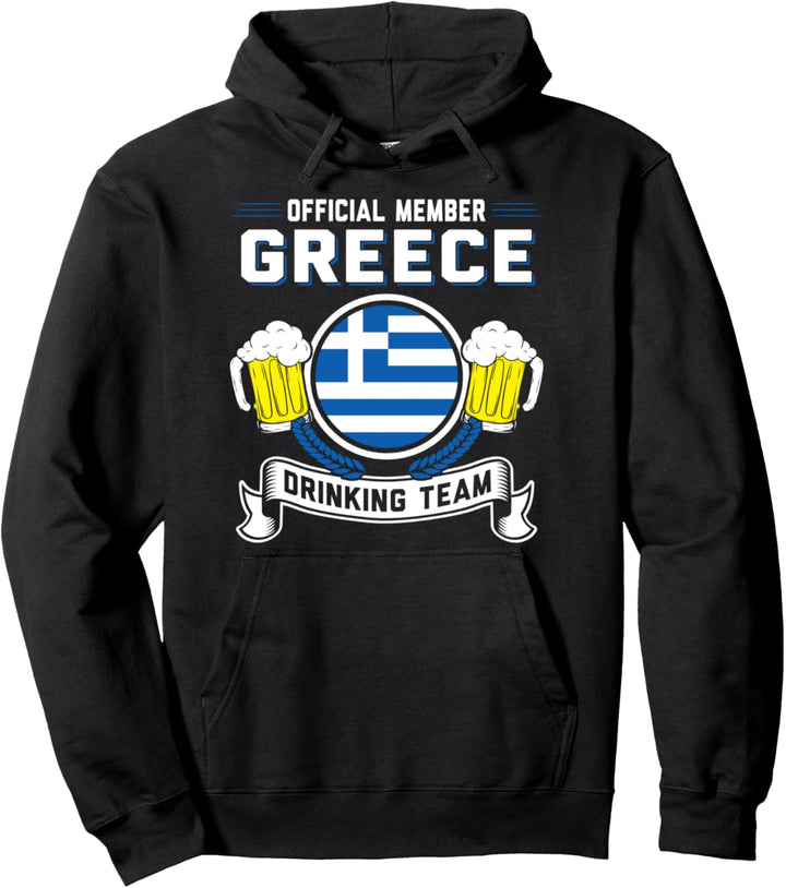 Offizielles Mitglied Griechenland Trinkmannschaft Griechisch Pullover Hoodie