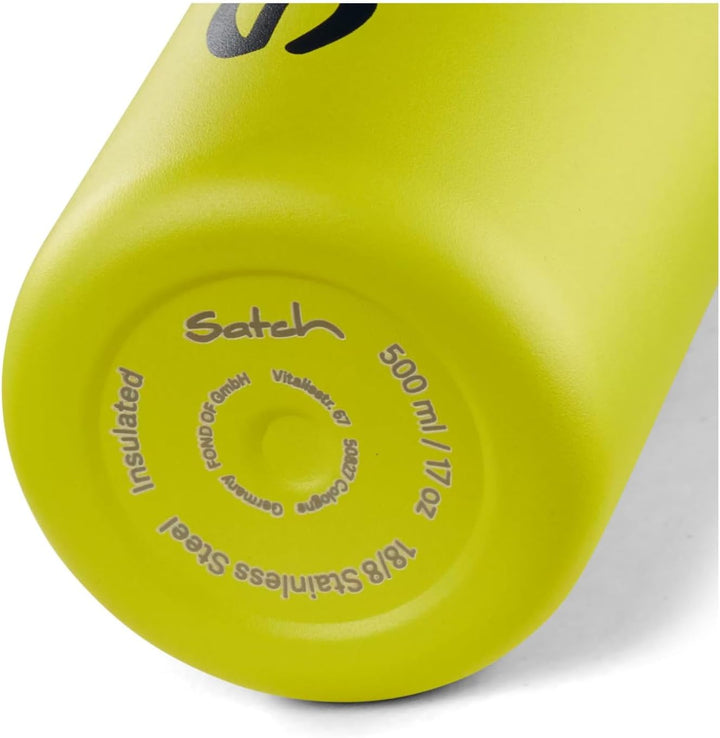 satch Trinkflasche aus Edelstahl BPA-frei 0,5l, Auslaufsicher und Kohlensäure geeignet, für Heisse u