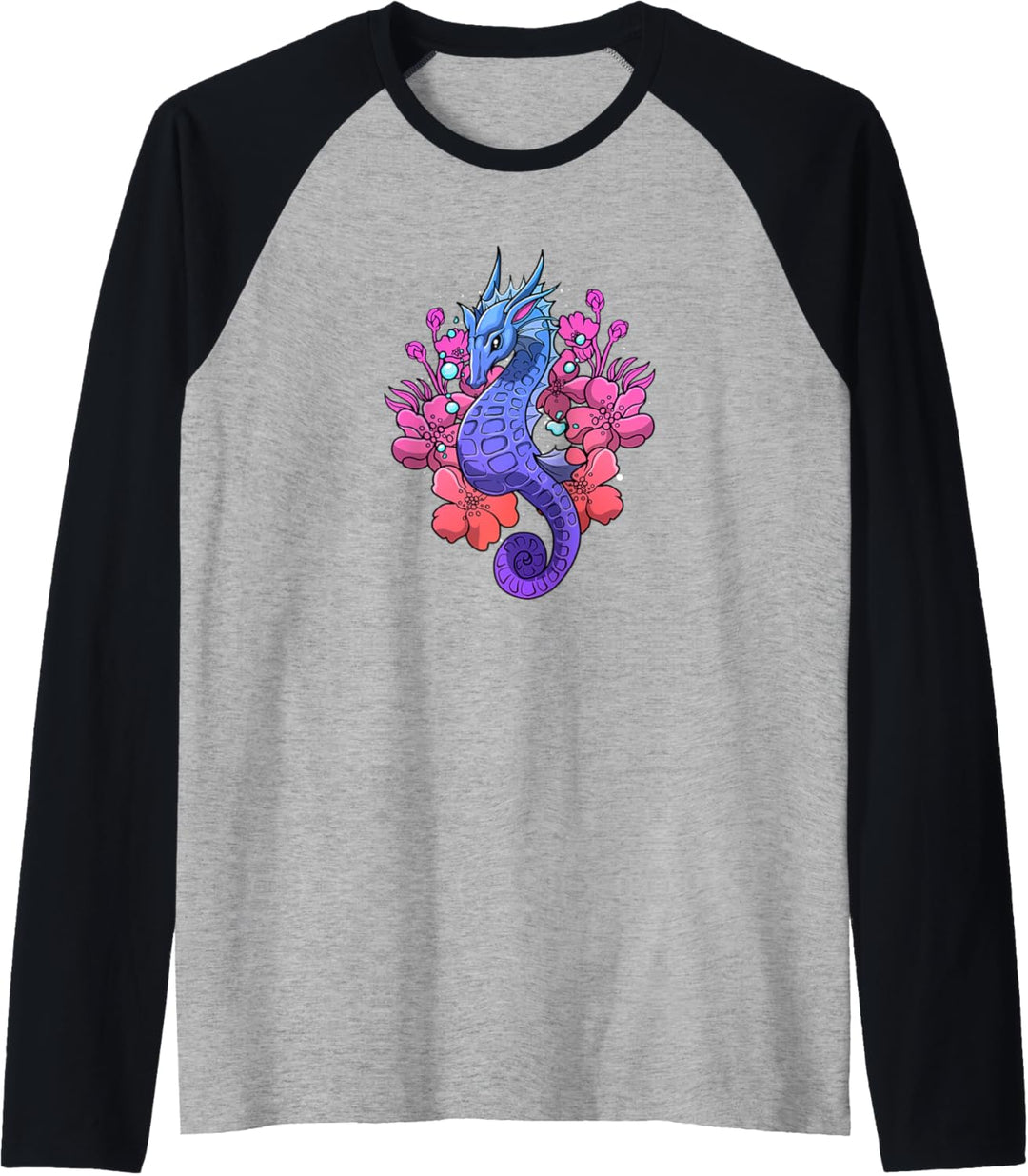 Gotisch Goth Dark Mystisch - Seepferd Okkult Gothic Raglan