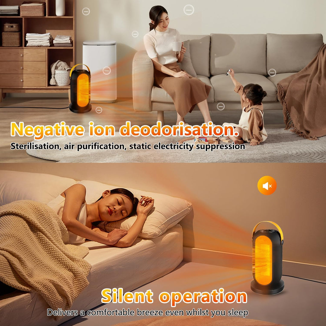 Heizlüfter, Elektrische Heizlüfter Energiesparend 1200W, PTC Keramik Heizlüfter Überhitzungs- & Kipp