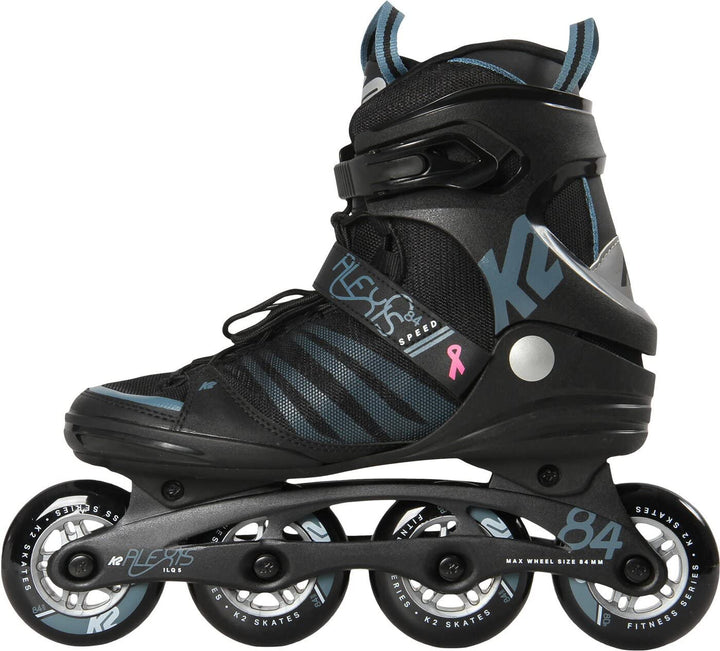 K2 Skates Damen Inline Skates ALEXIS 84 SPEED ALU, black - steel blue, 30D0270 black - steel blue EU