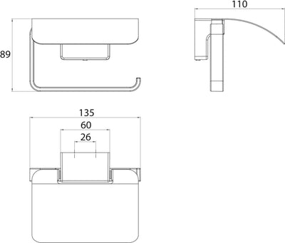 EMCO Cue Papierhalter mit Deckel, markant geformter Toilettenpapierhalter zur Wandmontage, hochwerti