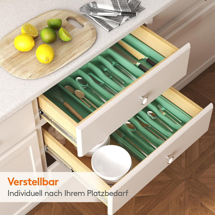 Lifewit Besteckhalter, erweiterbarer Utensilienhalter für Schublade, Verstellbarer Besteckkasten, ko